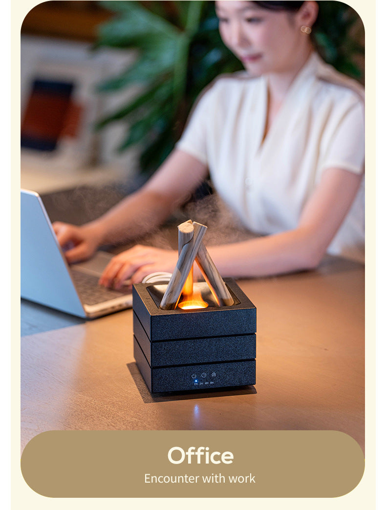 USB Flame Aroma Diffuser With Colorful Lights 280ml Large Fog Humidifier Timer Auto Power-Off Essential Oil Diffuser