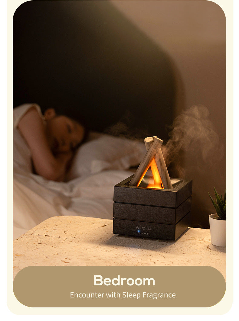 USB Flame Aroma Diffuser With Colorful Lights 280ml Large Fog Humidifier Timer Auto Power-Off Essential Oil Diffuser