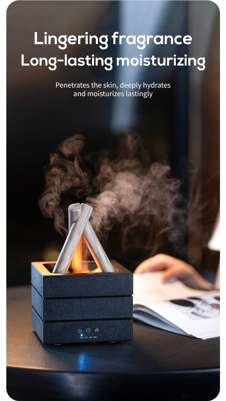 USB Flame Aroma Diffuser With Colorful Lights 280ml Large Fog Humidifier Timer Auto Power-Off Essential Oil Diffuser