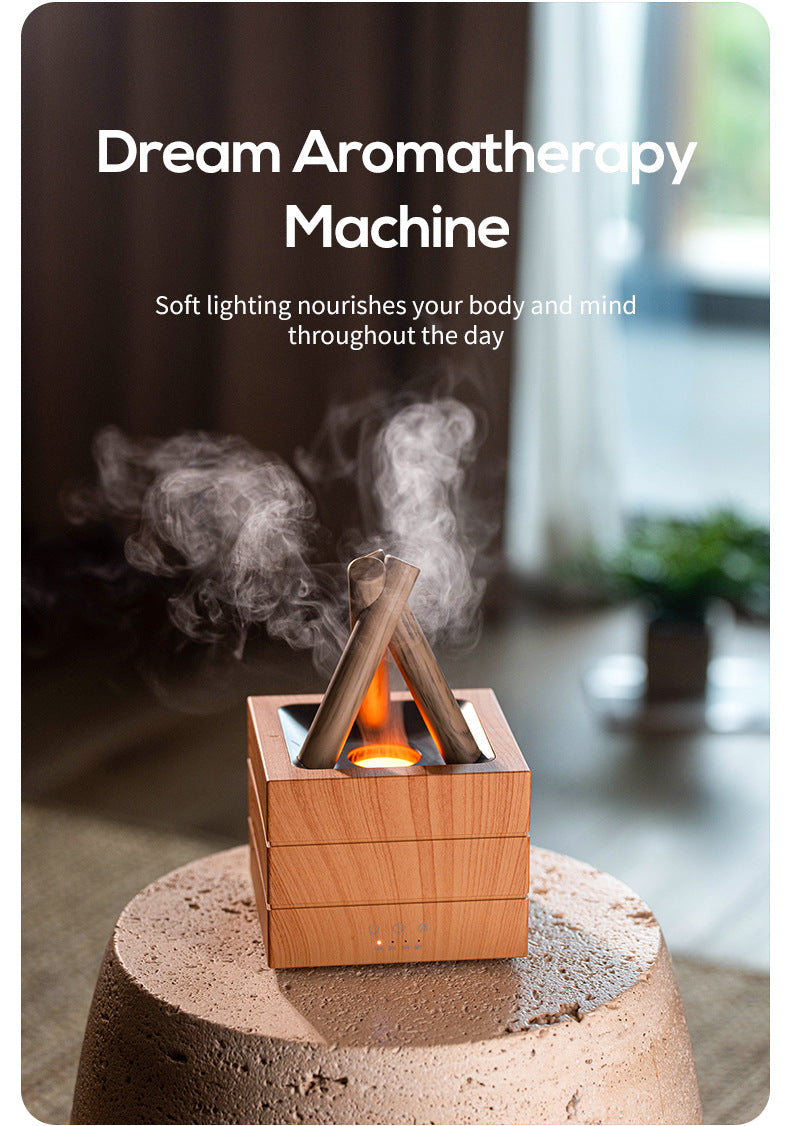 USB Flame Aroma Diffuser With Colorful Lights 280ml Large Fog Humidifier Timer Auto Power-Off Essential Oil Diffuser