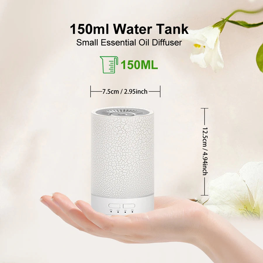 Essential Oil Diffuser Ultrasonic Aroma Diffuser Usb Power Supply Cool Mist Air Humidifier Crack Design With 7 Color Led Lights
