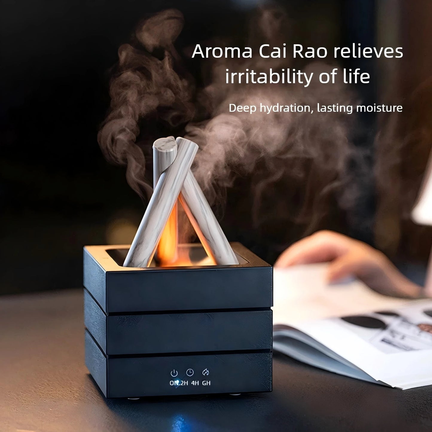 USB Flame Aroma Diffuser With Colorful Lights 280ml Large Fog Humidifier Timer Auto Power-Off Essential Oil Diffuser