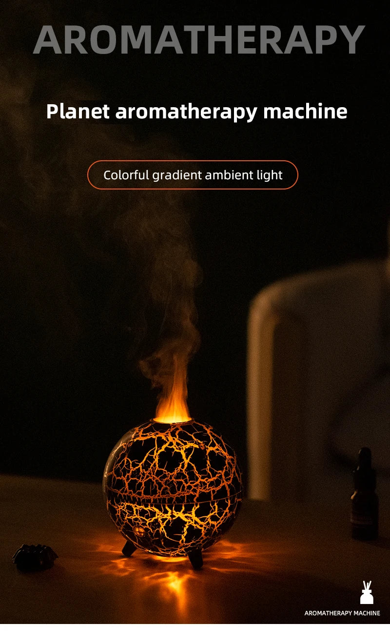 Flame Volcano Diffuser For Essential RGB Oils Table Lamp Night Lights Large Capacity Aromatherapy Air Humidifier Office Bedroom