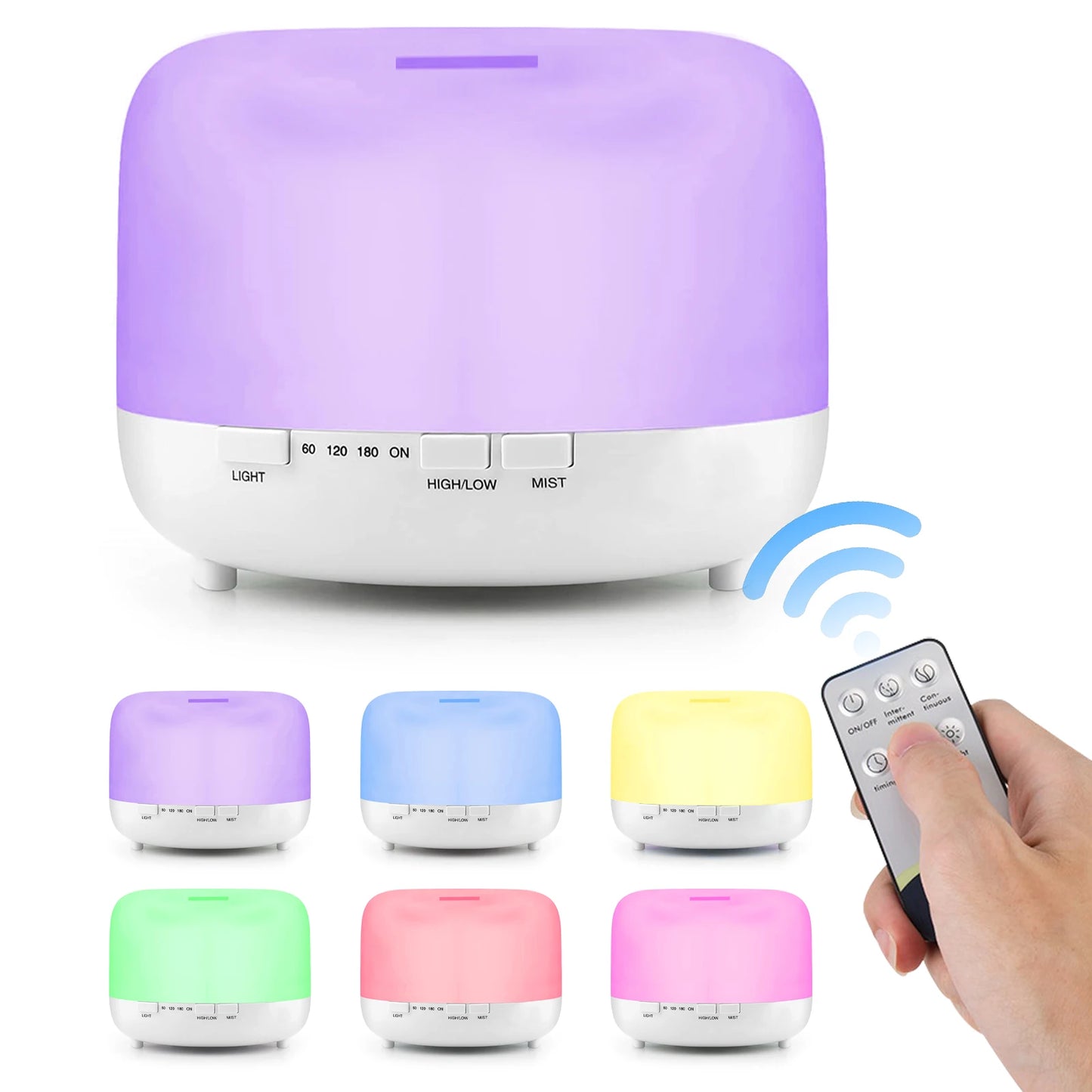 500ML Aromatherapy Oil Diffuser, Auto Shut Off (When Water Run Out) Essential Oil Aroma Diffuser Remote Control for Home Office