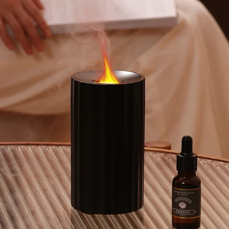 100ml Flame Aroma Diffuser USB Electric 3D Fire Air Car Humidifier Essential Oil Ultrasonic With Night Light For Desktop