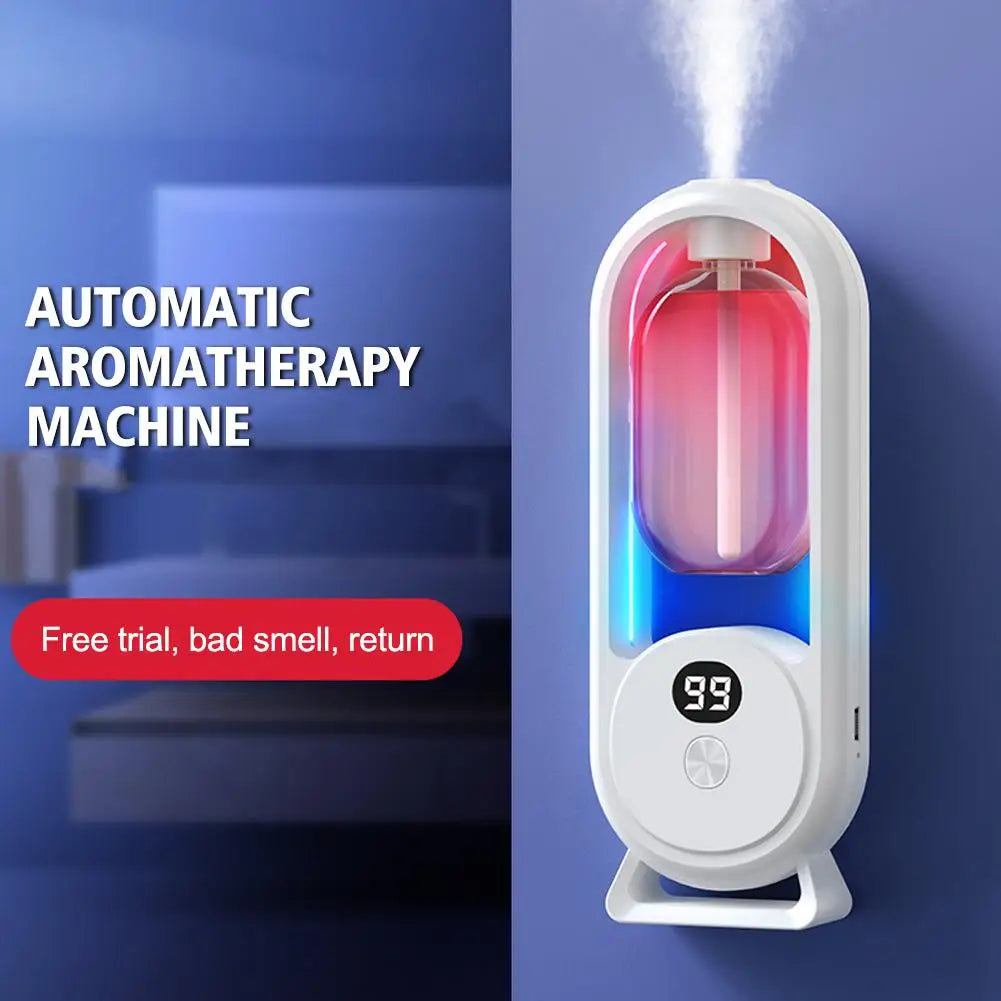 Automatic Fragrance Diffuser, USB Powered Essential Oil Diffuser with Spraying & Light, Home Fragrance for Living Room, Bedroom