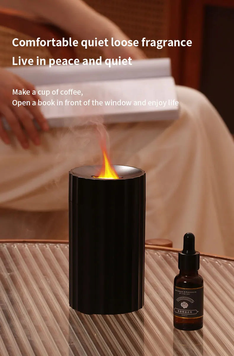100ml Flame Aroma Diffuser USB Electric 3D Fire Air Car Humidifier Essential Oil Ultrasonic With Night Light For Desktop