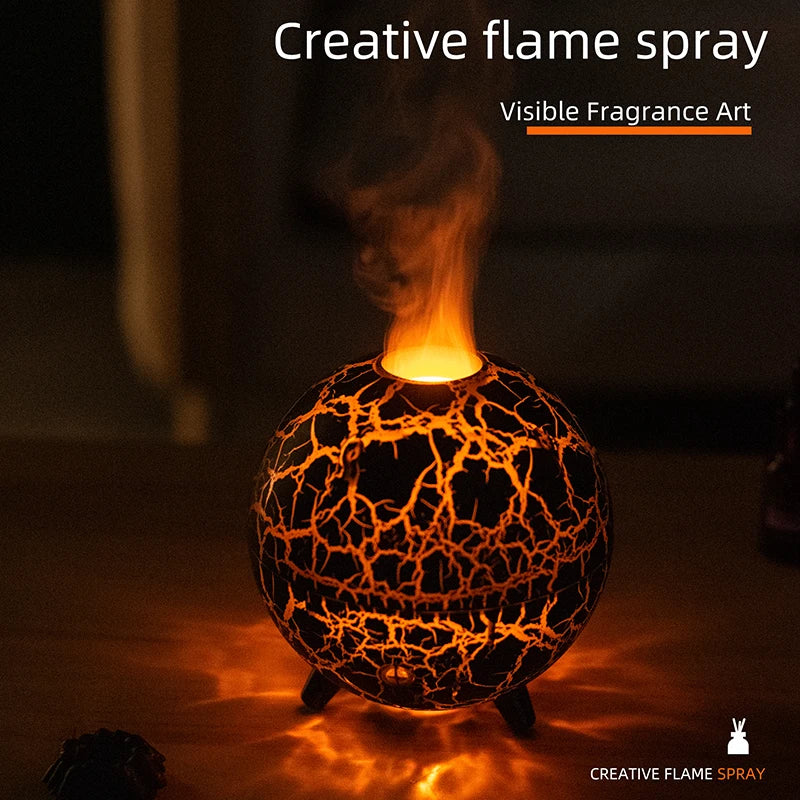 Flame Volcano Diffuser For Essential RGB Oils Table Lamp Night Lights Large Capacity Aromatherapy Air Humidifier Office Bedroom