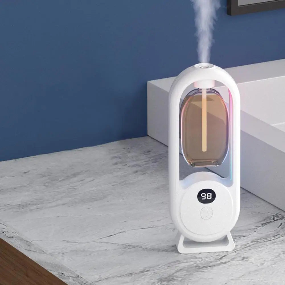 Automatic Fragrance Diffuser, USB Powered Essential Oil Diffuser with Spraying & Light, Home Fragrance for Living Room, Bedroom