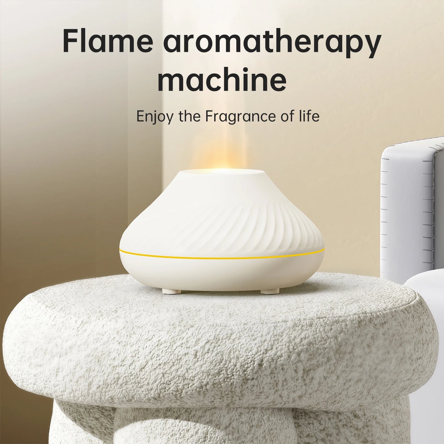 Vissko Flame Aroma Diffuser 130ML Essential Oil Diffusers USB Portable Air Humidifier With Color Night Light Realistic Fire