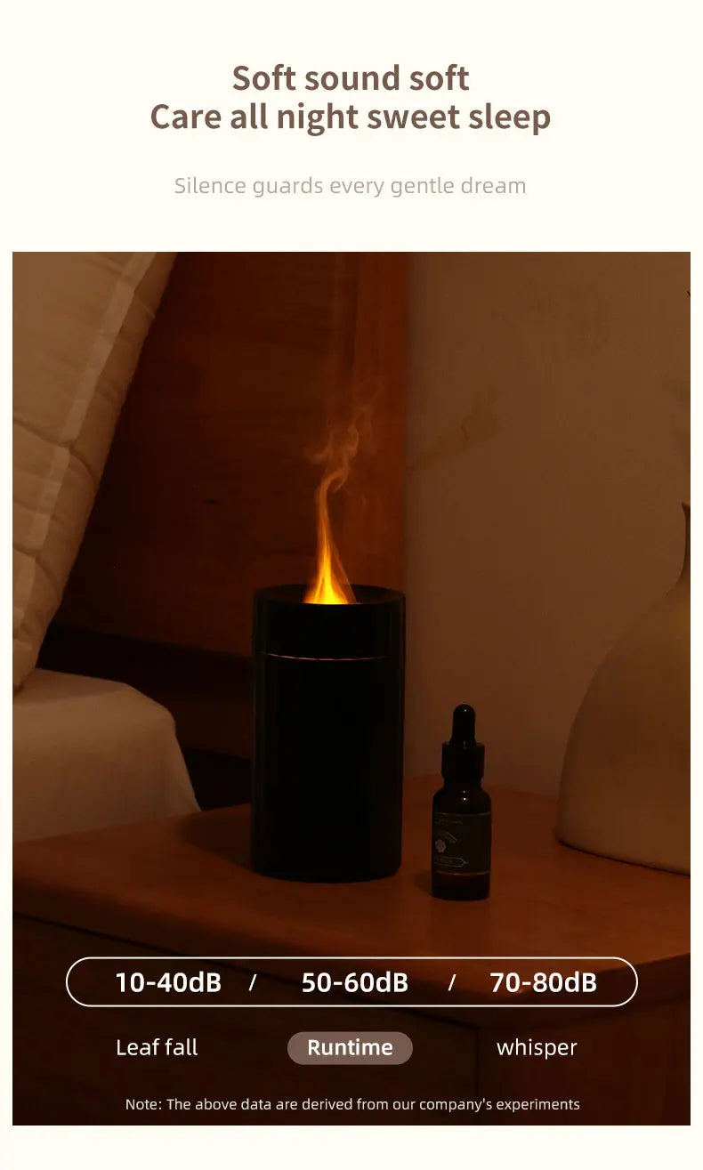 100ml Flame Aroma Diffuser USB Electric 3D Fire Air Car Humidifier Essential Oil Ultrasonic With Night Light For Desktop