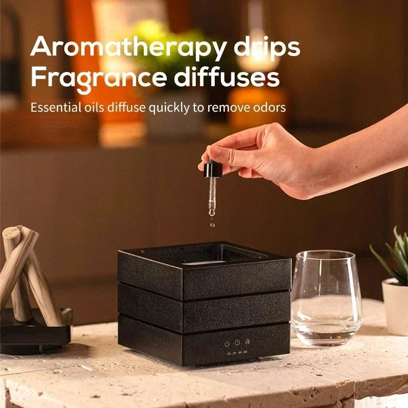 USB Flame Aroma Diffuser With Colorful Lights 280ml Large Fog Humidifier Timer Auto Power-Off Essential Oil Diffuser