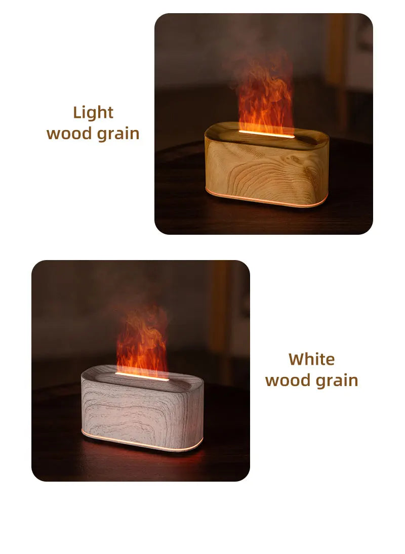 New Essential Oil Aromatherapy Diffuser Desktop Fine Water Mist Flame Humidifier 220ml USB Home Colorful Flame Aroma Diffuser