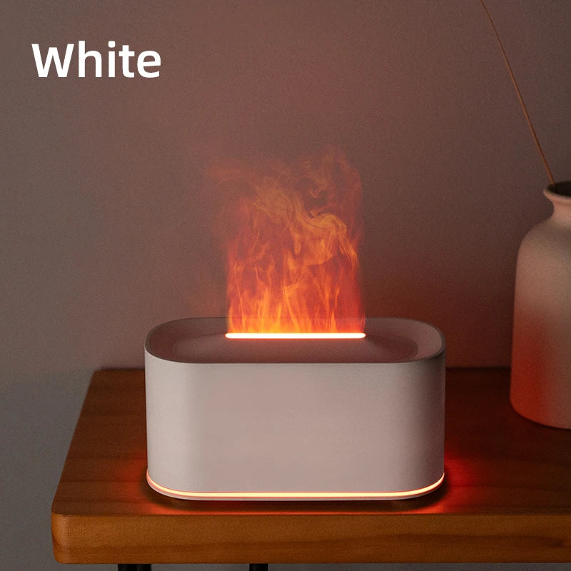 New Essential Oil Aromatherapy Diffuser Desktop Fine Water Mist Flame Humidifier 220ml USB Home Colorful Flame Aroma Diffuser