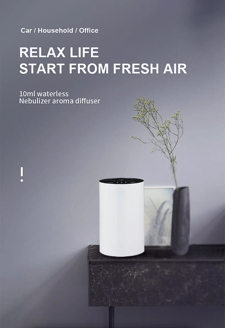 Waterless Essential Oil Aromatherapy Diffuser Office Desktop Portable Electric For Spa Home USB Rechargeable Car Air Freshener