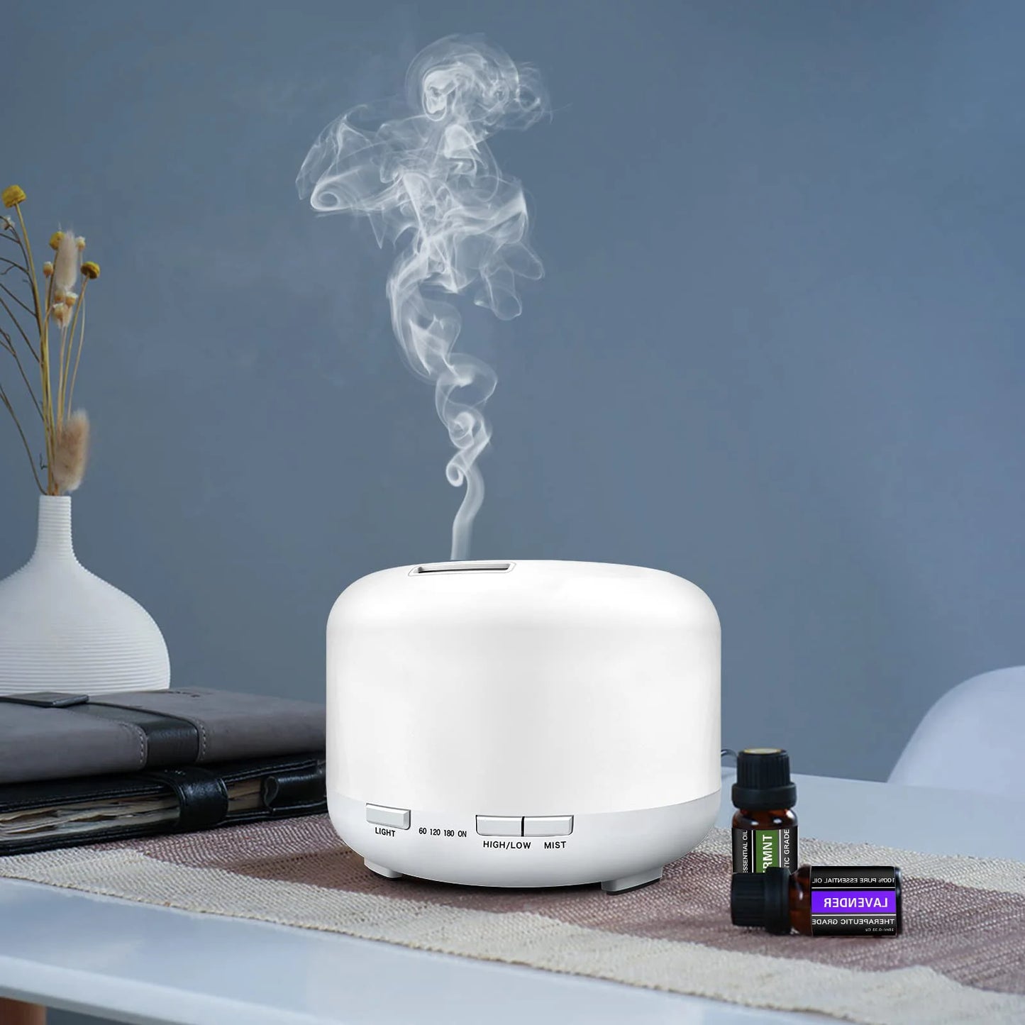 500ML Aromatherapy Oil Diffuser, Auto Shut Off (When Water Run Out) Essential Oil Aroma Diffuser Remote Control for Home Office