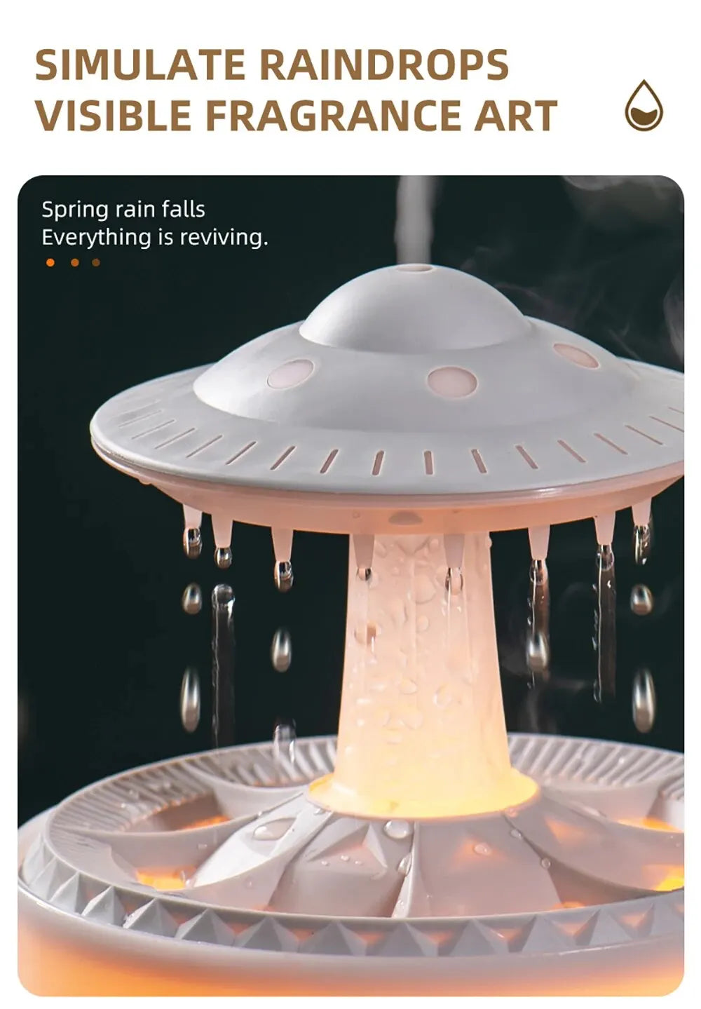 Aierwill ufo Air Humidifier Ultrasonic Aromatherapy Diffusers Mist Maker Fragrance Essential Oil Aroma Difusor Remote control
