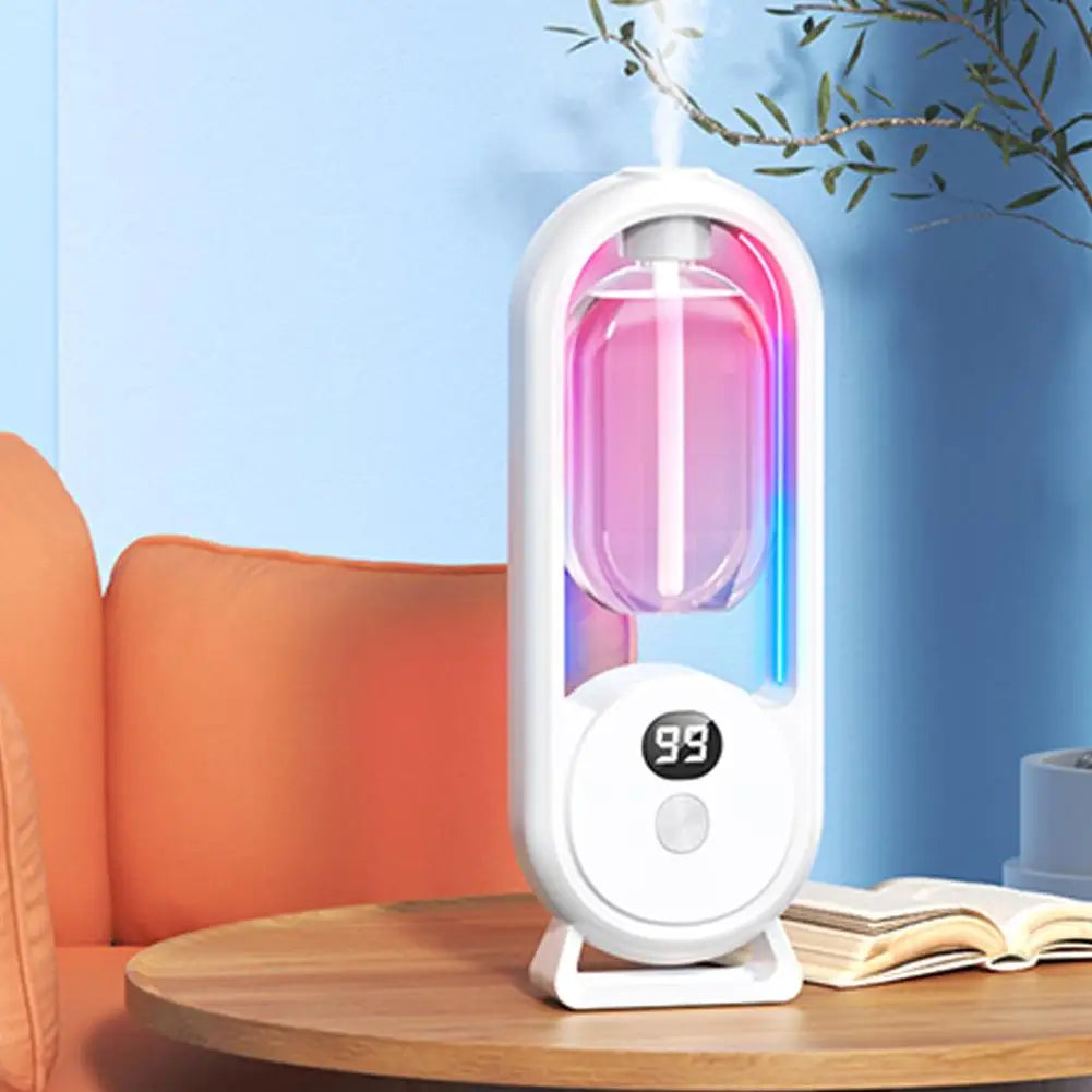 Automatic Fragrance Diffuser, USB Powered Essential Oil Diffuser with Spraying & Light, Home Fragrance for Living Room, Bedroom