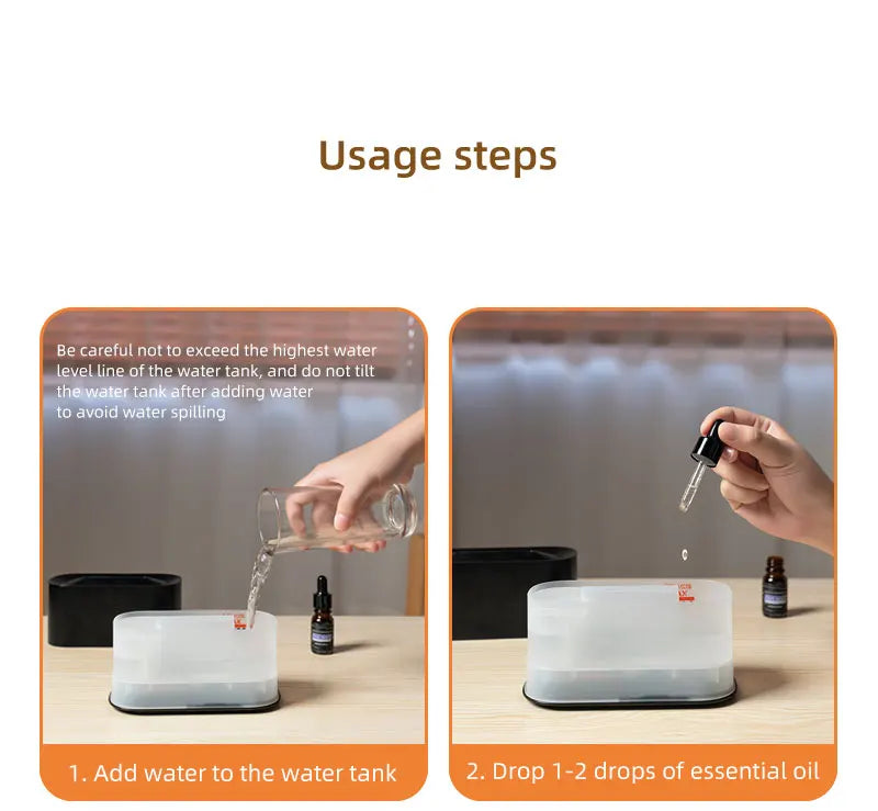 New Essential Oil Aromatherapy Diffuser Desktop Fine Water Mist Flame Humidifier 220ml USB Home Colorful Flame Aroma Diffuser