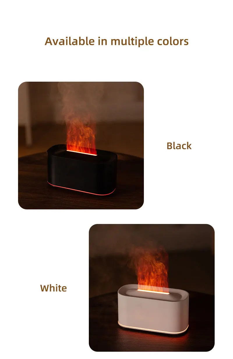 New Essential Oil Aromatherapy Diffuser Desktop Fine Water Mist Flame Humidifier 220ml USB Home Colorful Flame Aroma Diffuser