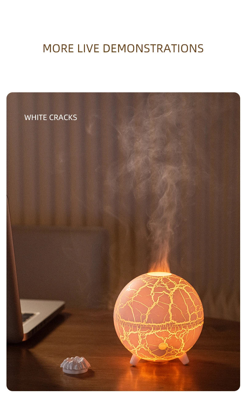 Flame Volcano Diffuser For Essential RGB Oils Table Lamp Night Lights Large Capacity Aromatherapy Air Humidifier Office Bedroom