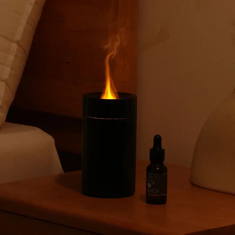 100ml Flame Aroma Diffuser USB Electric 3D Fire Air Car Humidifier Essential Oil Ultrasonic With Night Light For Desktop