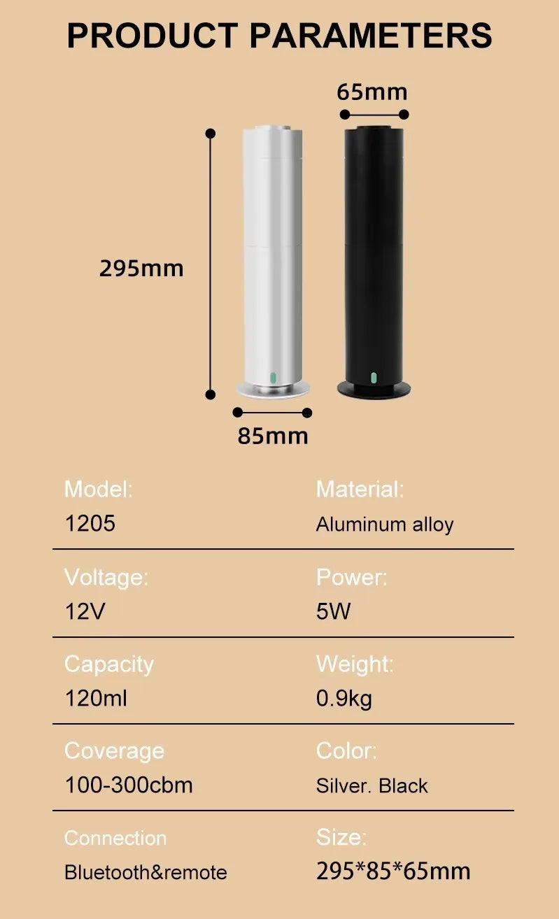 Bluetooth Smart Scent Air Machine Hotel Collection Diffuser for Essential Oil Waterless Diffuser for Home Hotel Room Fragrance