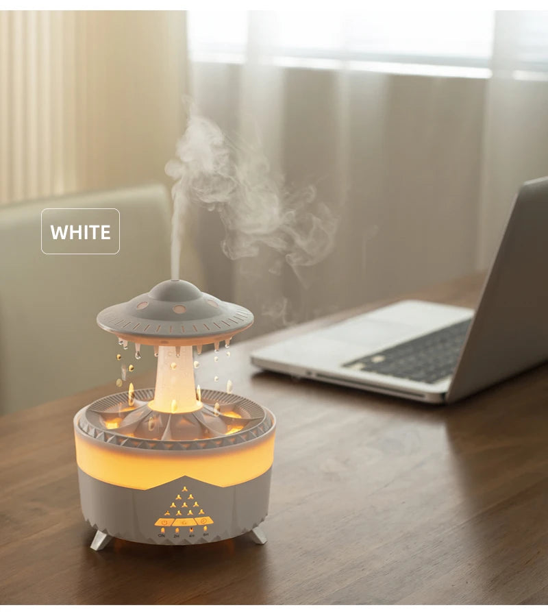 Creative UFO Aroma Diffuser Sprayer Air Humidifier with Water Mist Ring Works with Essential Oil Releases Fine Water Mists