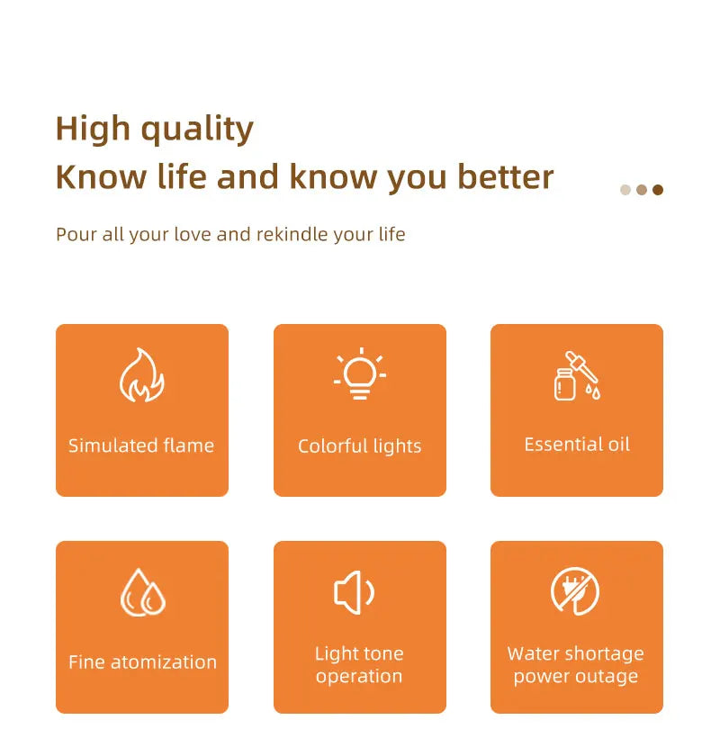 New Essential Oil Aromatherapy Diffuser Desktop Fine Water Mist Flame Humidifier 220ml USB Home Colorful Flame Aroma Diffuser