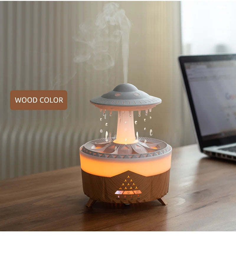 Creative UFO Aroma Diffuser Sprayer Air Humidifier with Water Mist Ring Works with Essential Oil Releases Fine Water Mists