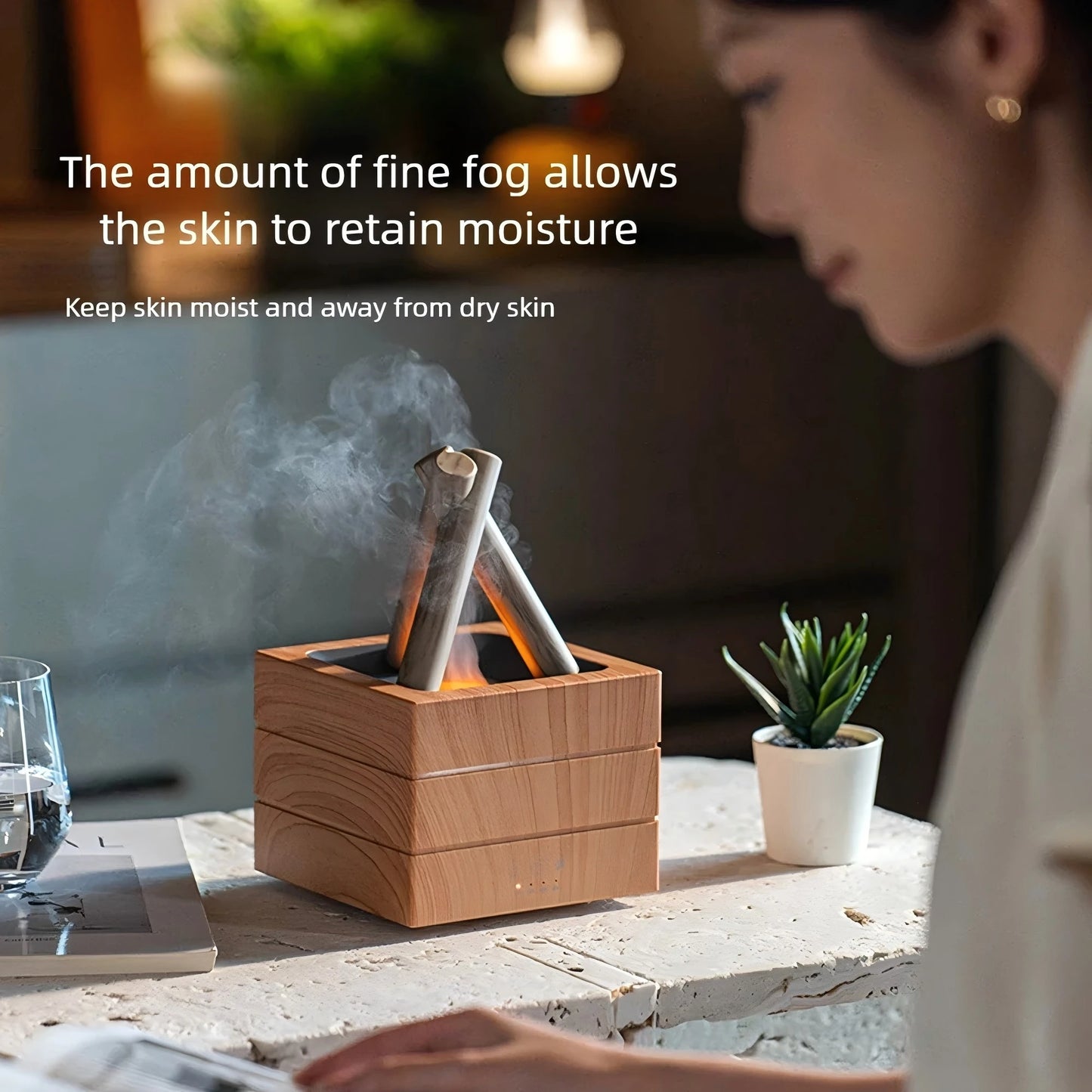 USB Flame Aroma Diffuser With Colorful Lights 280ml Large Fog Humidifier Timer Auto Power-Off Essential Oil Diffuser