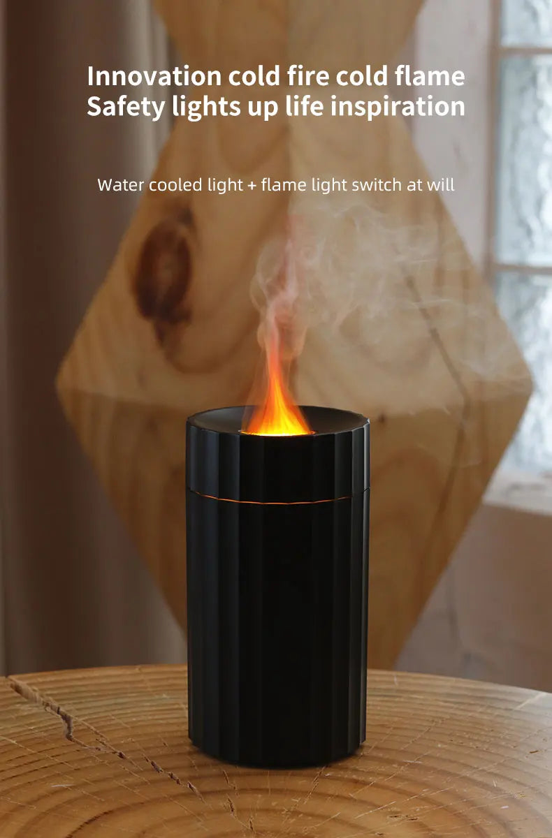 100ml Flame Aroma Diffuser USB Electric 3D Fire Air Car Humidifier Essential Oil Ultrasonic With Night Light For Desktop