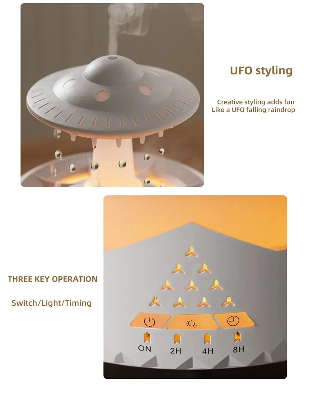 Aierwill ufo Air Humidifier Ultrasonic Aromatherapy Diffusers Mist Maker Fragrance Essential Oil Aroma Difusor Remote control