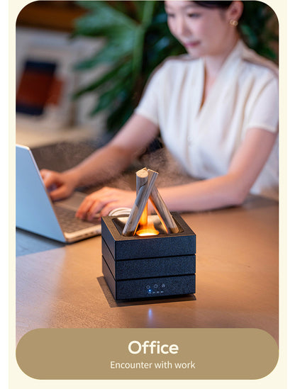 USB Flame Aroma Diffuser With Colorful Lights 280ml Large Fog Humidifier Timer Auto Power-Off Essential Oil Diffuser