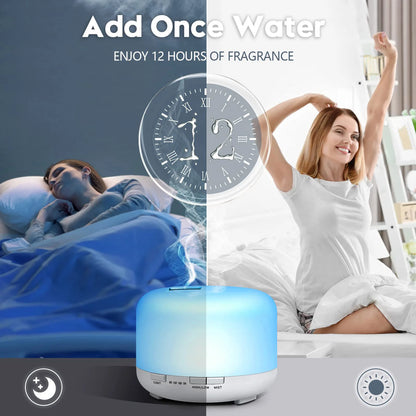 500ML Aromatherapy Oil Diffuser, Auto Shut Off (When Water Run Out) Essential Oil Aroma Diffuser Remote Control  for Home Office