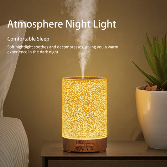 Essential Oil Diffuser Ultrasonic Aroma Diffuser Usb Power Supply Cool Mist Air Humidifier Crack Design With 7 Color Led Lights