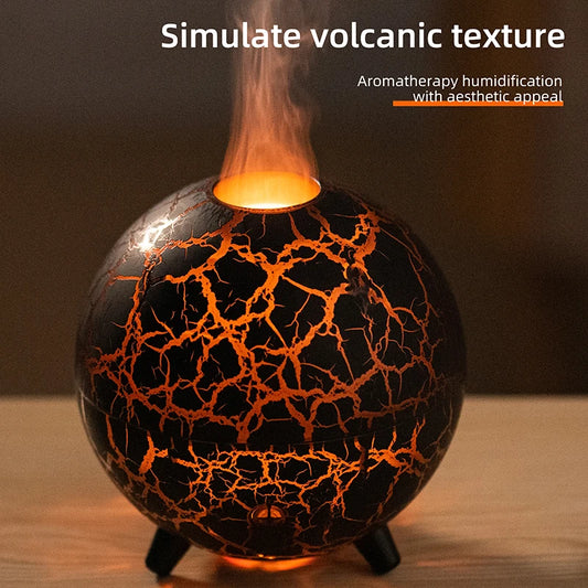 Flame Volcano Diffuser For Essential RGB Oils Table Lamp Night Lights Large Capacity Aromatherapy Air Humidifier Office Bedroom