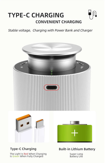 Car Air Freshener Device Essential Oil Diffuser For Home Office USB Rechargeable Diffuser Aluminium Alloys Aromatic Oil Diffuser