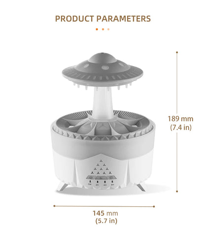 Creative UFO Aroma Diffuser Sprayer Air Humidifier with Water Mist Ring Works with Essential Oil Releases Fine Water Mists