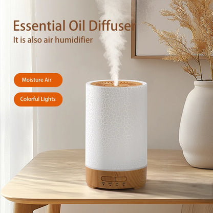 Essential Oil Diffuser Ultrasonic Aroma Diffuser Usb Power Supply Cool Mist Air Humidifier Crack Design With 7 Color Led Lights