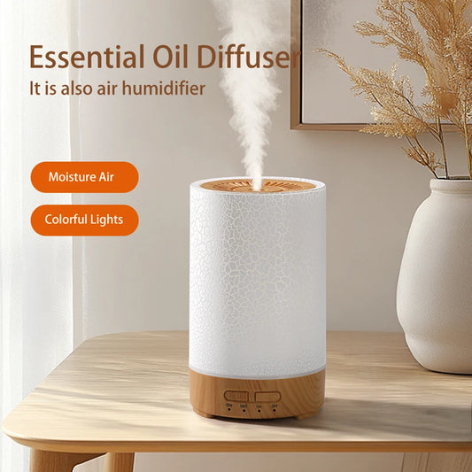 Essential Oil Diffuser Ultrasonic Aroma Diffuser Usb Power Supply Cool Mist Air Humidifier Crack Design With 7 Color Led Lights