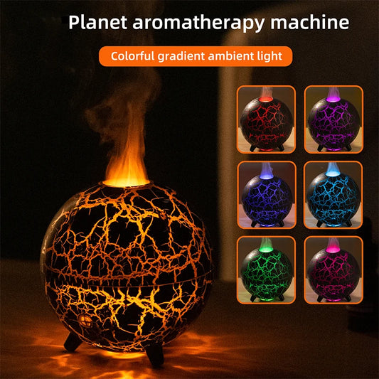 Flame Volcano Diffuser For Essential RGB Oils Table Lamp Night Lights Large Capacity Aromatherapy Air Humidifier Office Bedroom