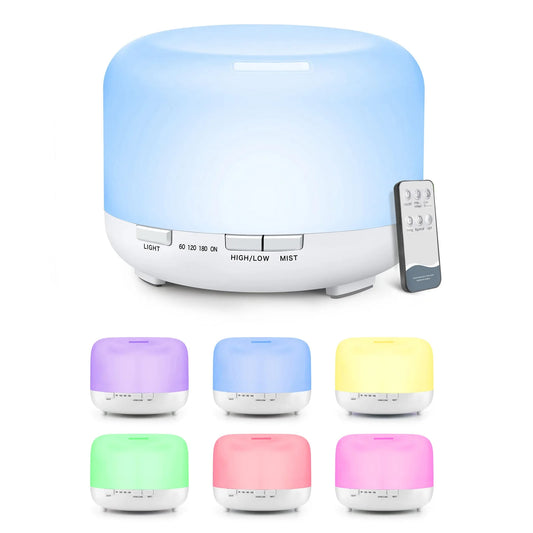 500ML Aromatherapy Oil Diffuser, Auto Shut Off (When Water Run Out) Essential Oil Aroma Diffuser Remote Control  for Home Office