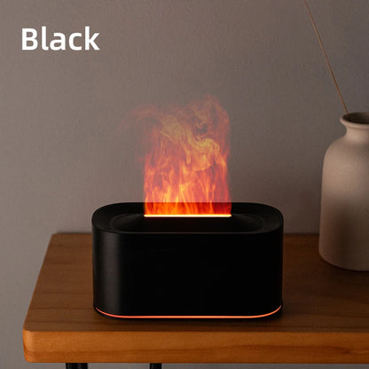 New Essential Oil Aromatherapy Diffuser Desktop Fine Water Mist Flame Humidifier 220ml USB Home Colorful Flame Aroma Diffuser