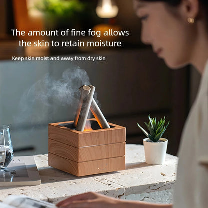 USB Flame Aroma Diffuser With Colorful Lights 280ml Large Fog Humidifier Timer Auto Power-Off Essential Oil Diffuser