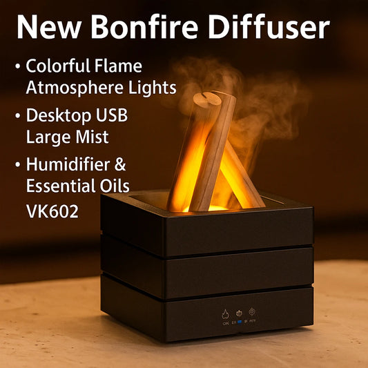 USB Flame Aroma Diffuser With Colorful Lights 280ml Large Fog Humidifier Timer Auto Power-Off Essential Oil Diffuser