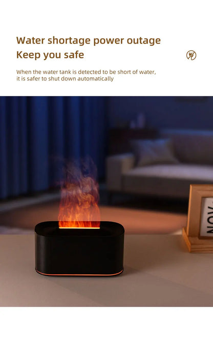New Essential Oil Aromatherapy Diffuser Desktop Fine Water Mist Flame Humidifier 220ml USB Home Colorful Flame Aroma Diffuser