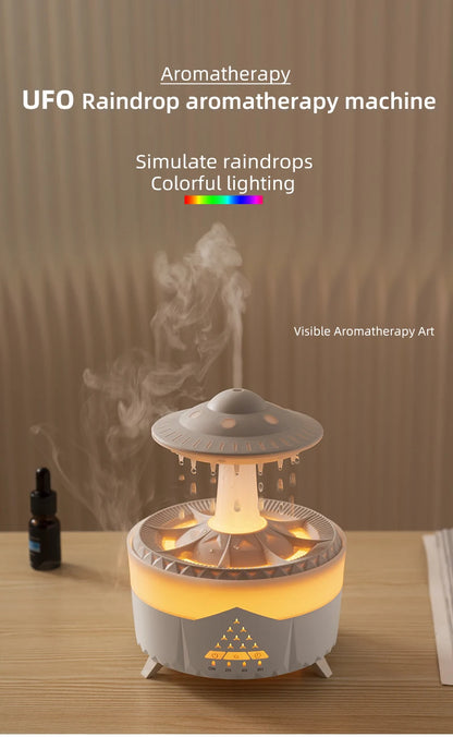 Creative UFO Aroma Diffuser Sprayer Air Humidifier with Water Mist Ring Works with Essential Oil Releases Fine Water Mists